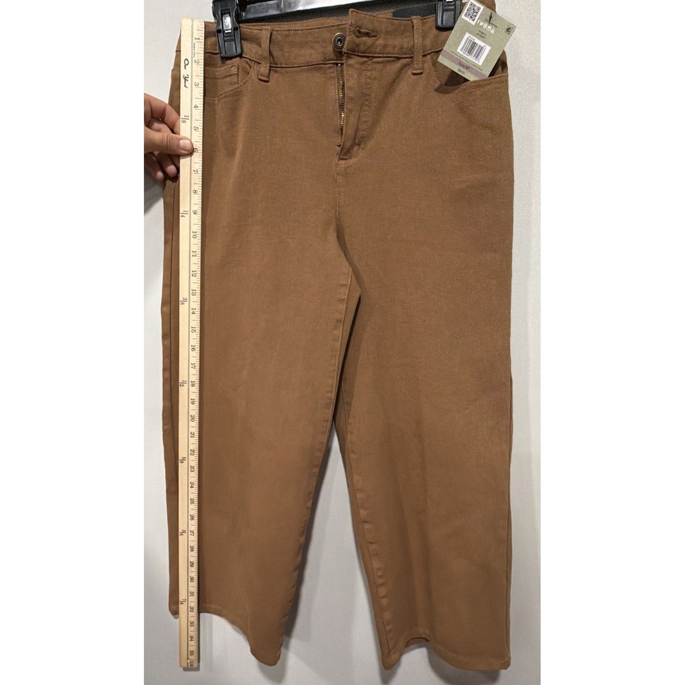 John Mark NWT Capri Woman's 6P Brown Button Up Pockets Stretch Cotton‎ Blend - Picture 5 of 11